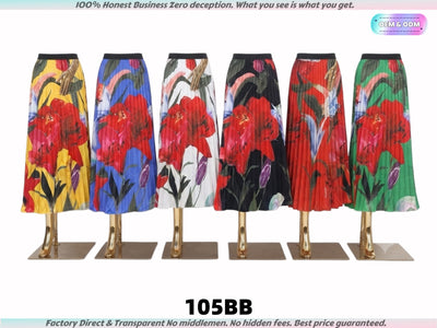 105 In Stock & Ready to Ship! High-Quality Floral Pleated Skirts.