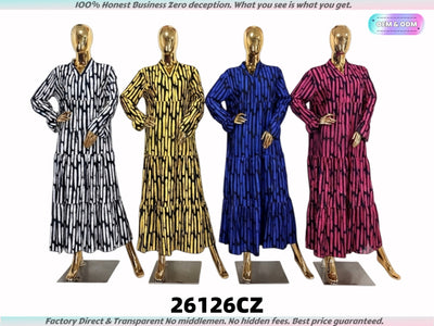 26126 Direct Fabricant Robe Longue Fleurie de Qualité Superieure