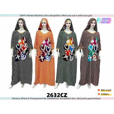 2632 Luxury Design African Women Long Robe Muslim Robes