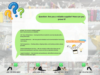 🧑🏾‍💻  Are you a reliable supplier? How can you prove it?