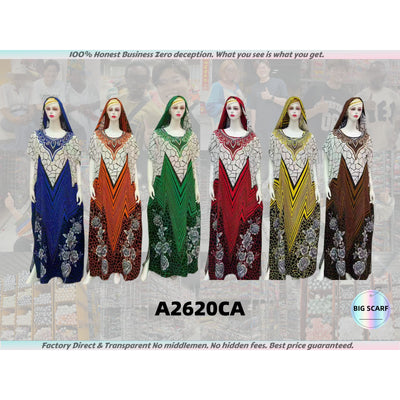 A2620 Classic Ethnic Style Loose Maxi Dress Muslim Robes
