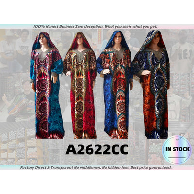 A2622 Premium African Women Robe and Scarf Set Muslim Robes