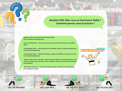 🧑🏾‍💻  Are you a reliable supplier? How can you prove it?