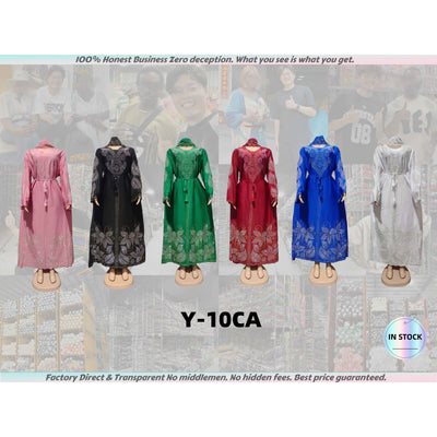 Y-10 Luxury Butterfly Print Muslim Maxi Dress Muslim Robes